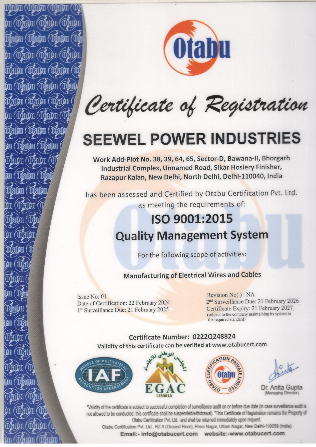 ISO Certification - 2024